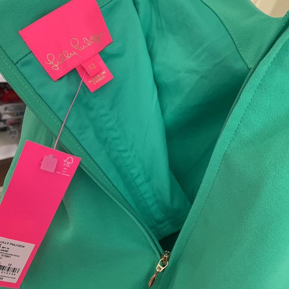 Lilly Pulitzer Stela Strapless Bow Dress Spearmint Size 12 - Picture 7 of 9